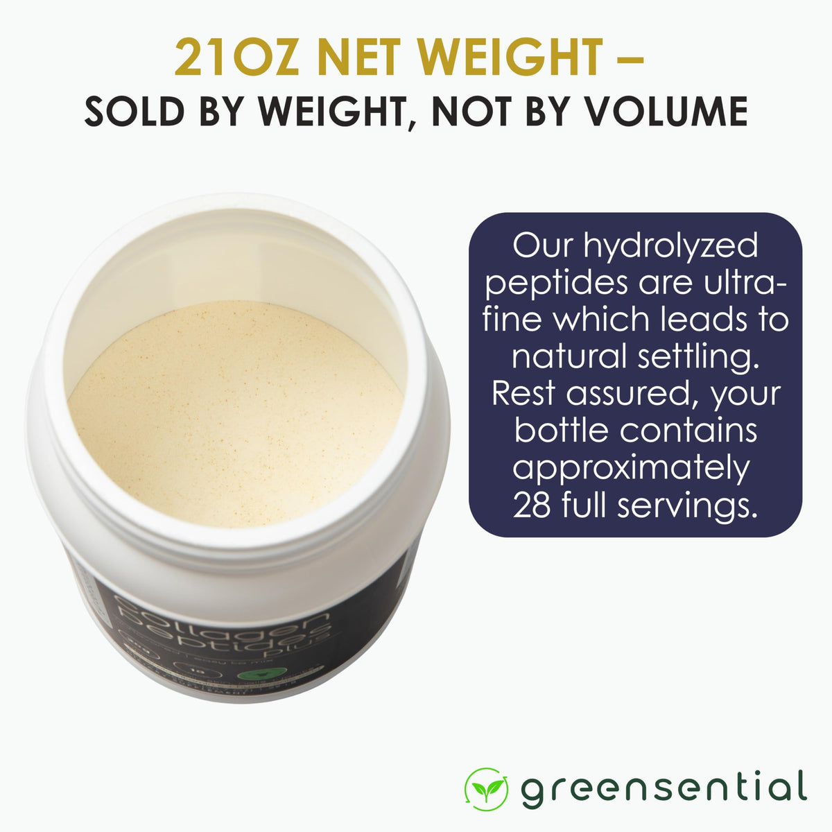Collagen Peptides Powder 21oz Unflavored M365