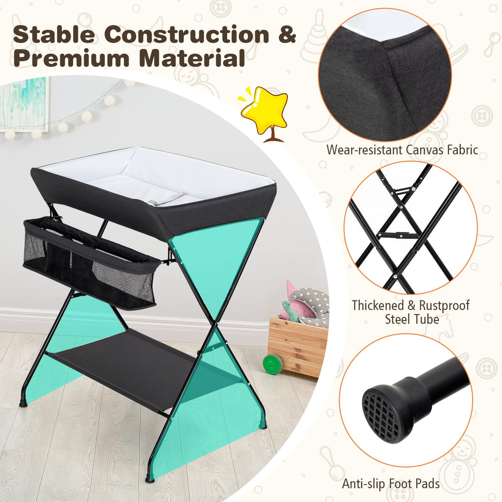 Portable Baby Changing Table with Safety Belt Black J33267