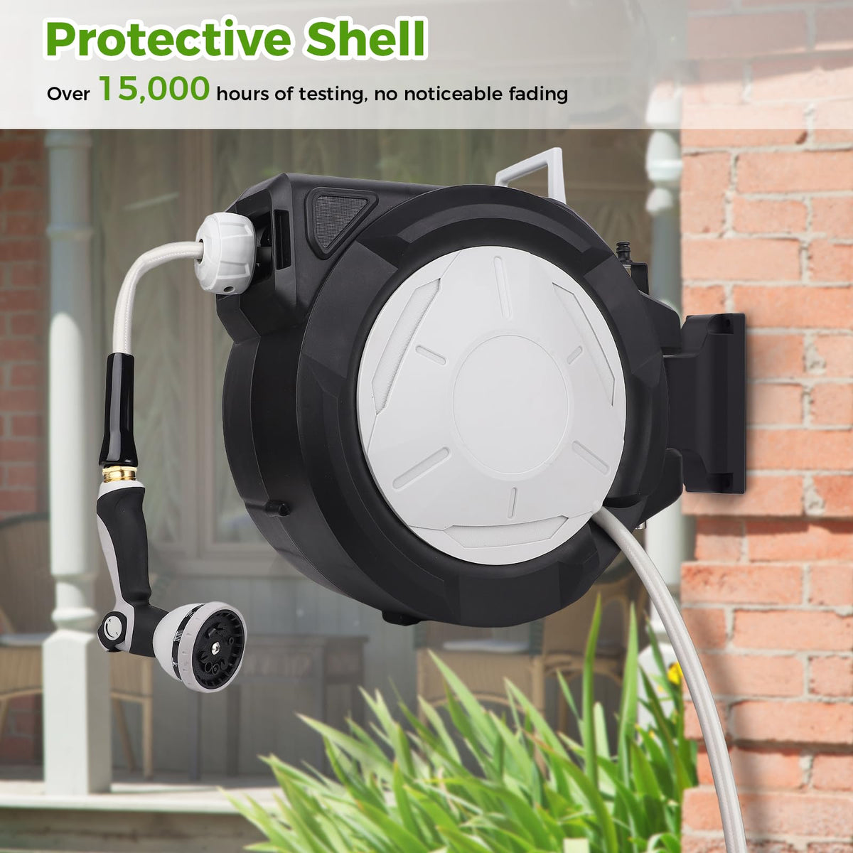 Retractable Garden Hose Reel 1/2 Inch x 100 ft Wall Mounted Z9640