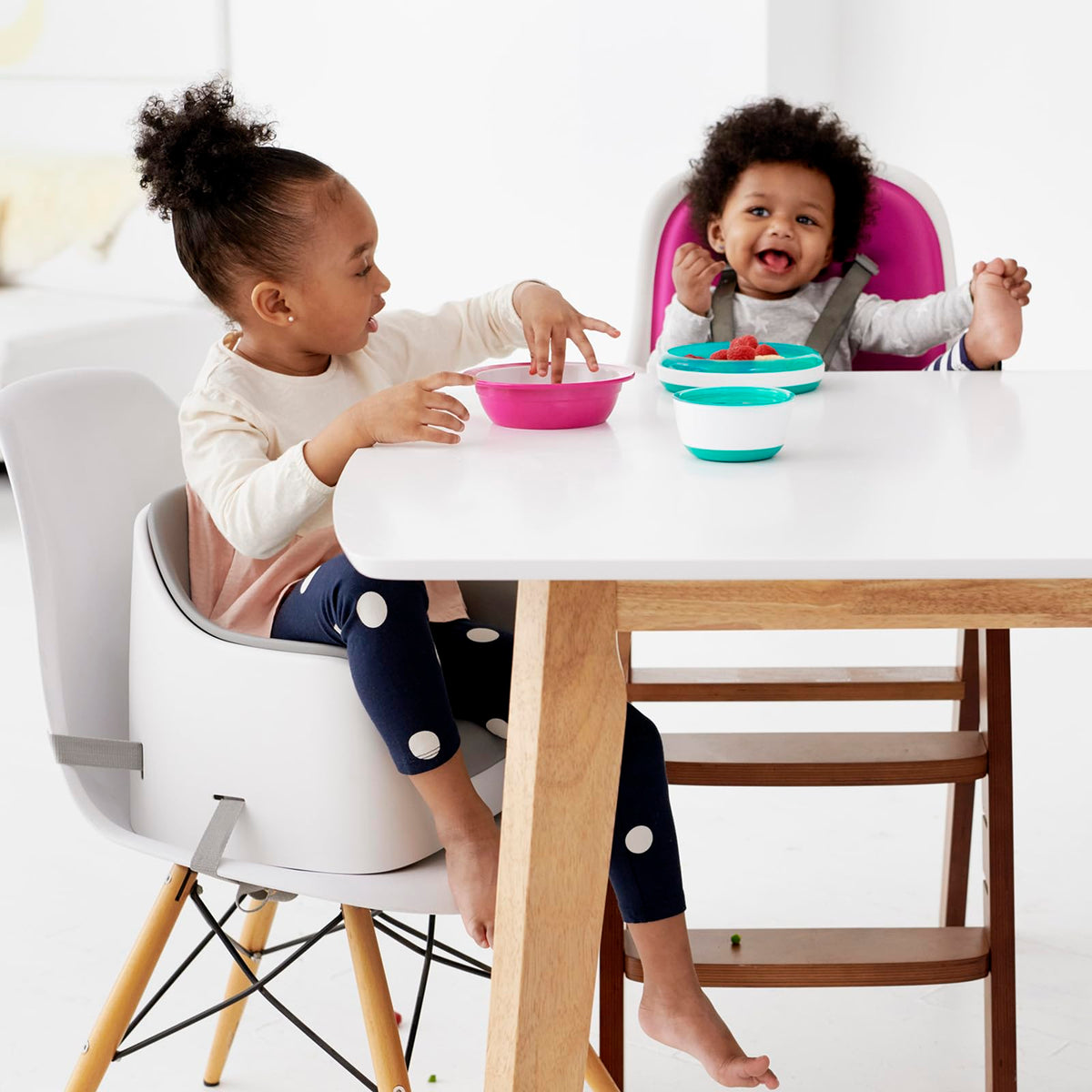 Gray Toddler Booster Seat with Removable Cushion B7041