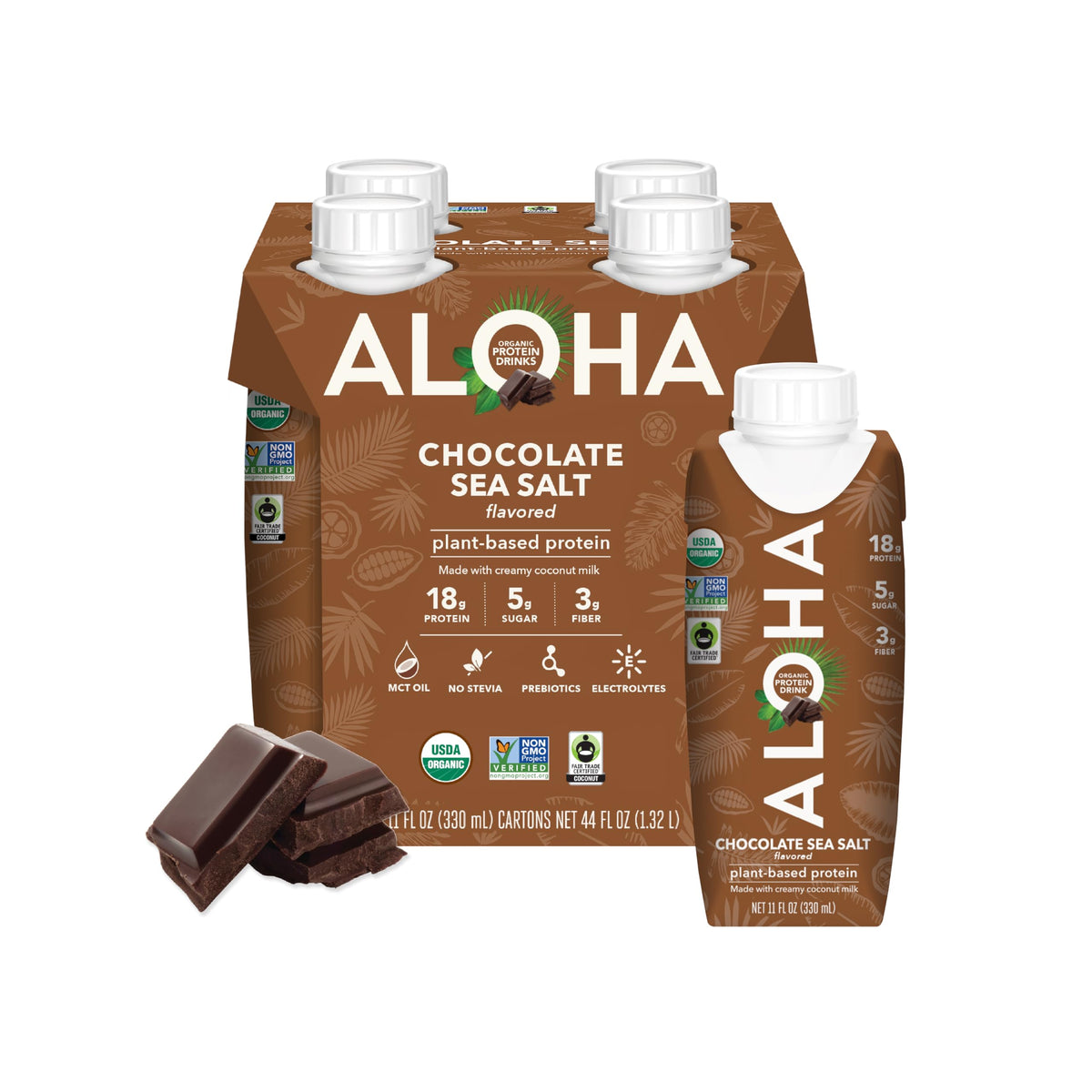 Chocolate Sea Salt Organic Plant Based Protein Drink D400