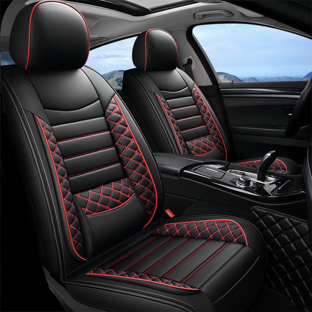 Leather 5-Seat Car Seat Covers Full Set H4006