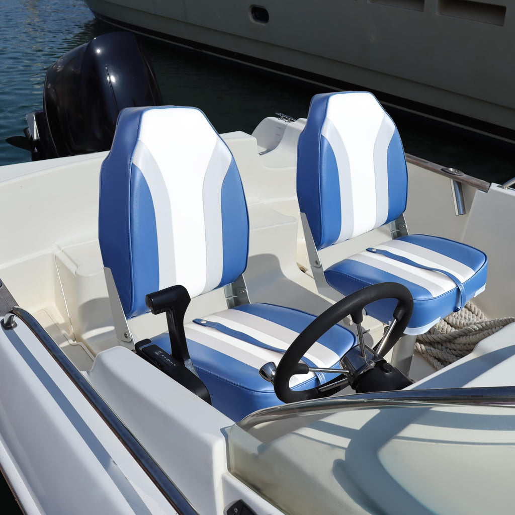 Folding Boat Seat 2 Pack White/Black F7626