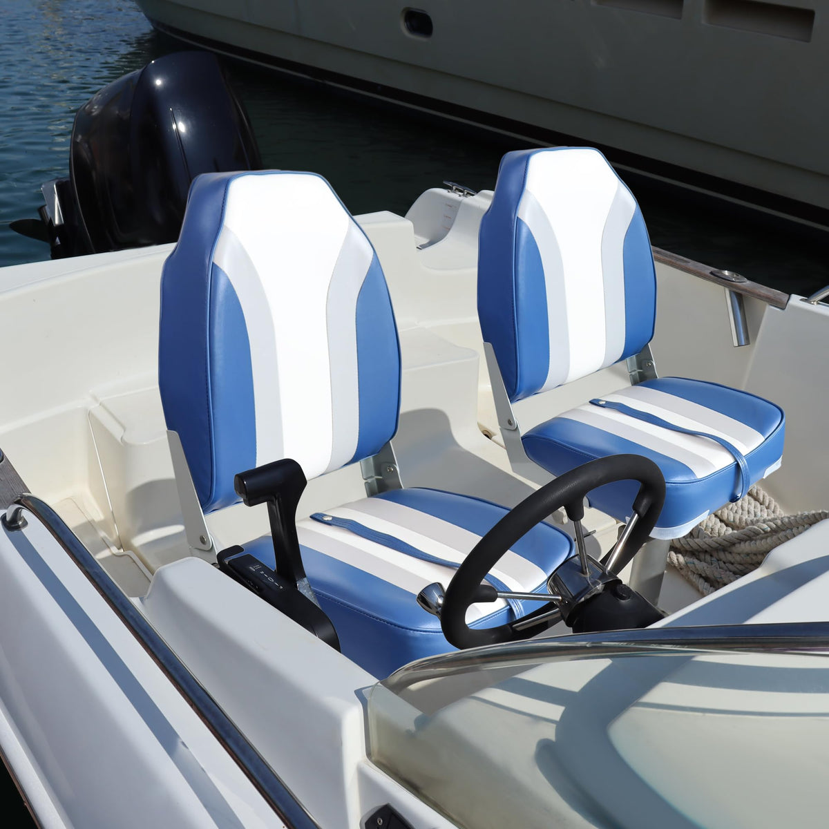 Folding Boat Seat 2 Pack White/Black F7626