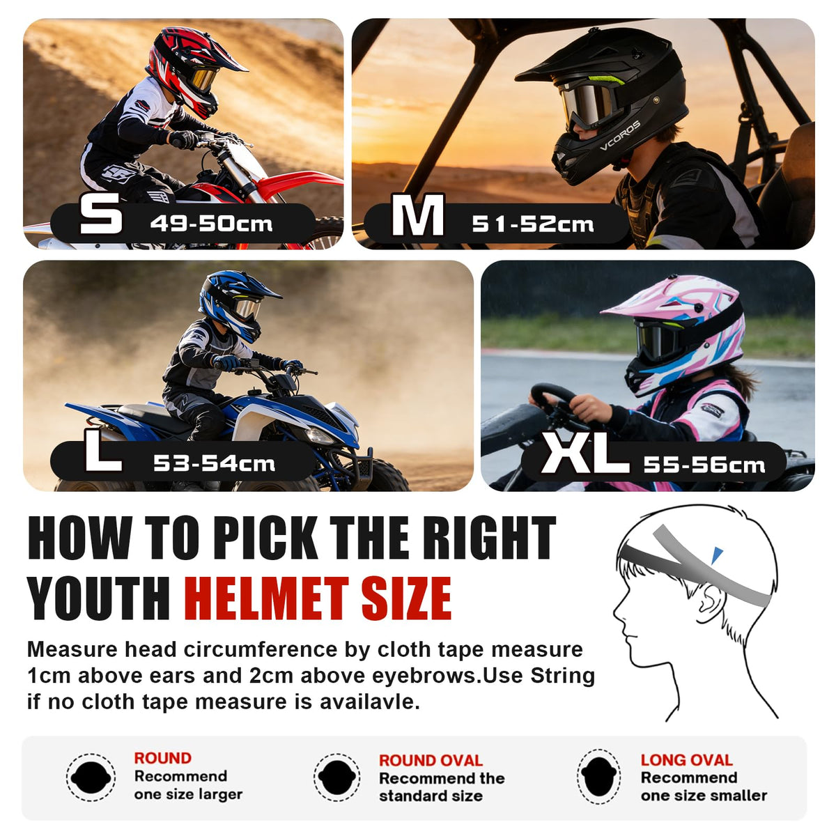 Kids Dirt Bike Helmet Set with Goggles Gloves G844052