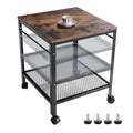 Rustic 2-Tier End Table with Adjustable Height Shelf H449