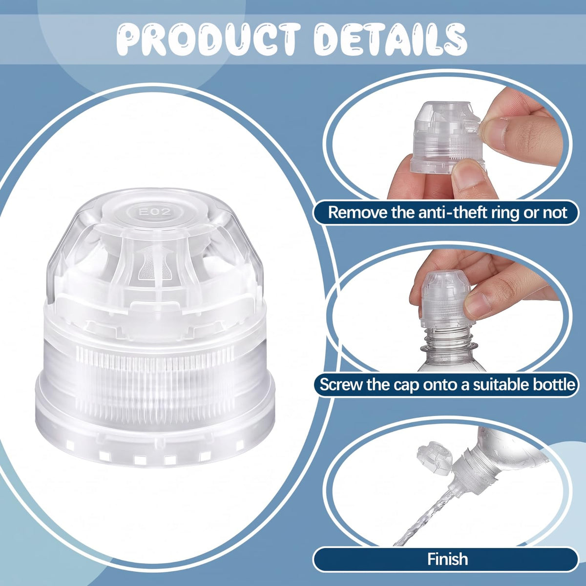 30 Pcs Replacement Sport Bottle Caps W530871