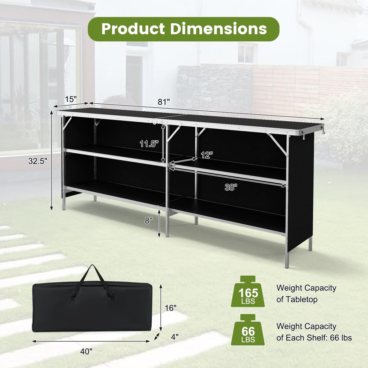 Folding Picnic Table with Carry Bag O83060