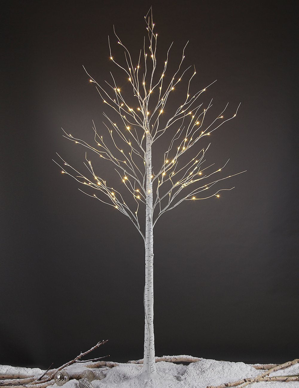 8FT 132 LED Birch Tree Warm White J61315