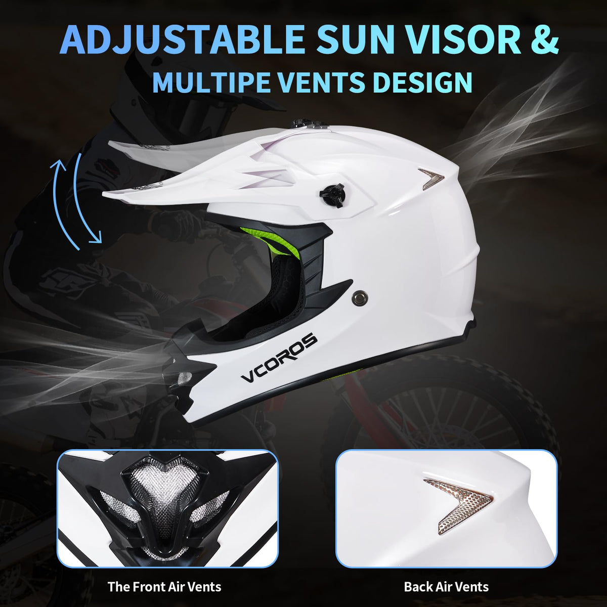 Kids Dirt Bike Helmet Set with Goggles Gloves G844052