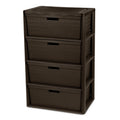 Dark Brown 4 Drawer Plastic Drawer Tower F2176