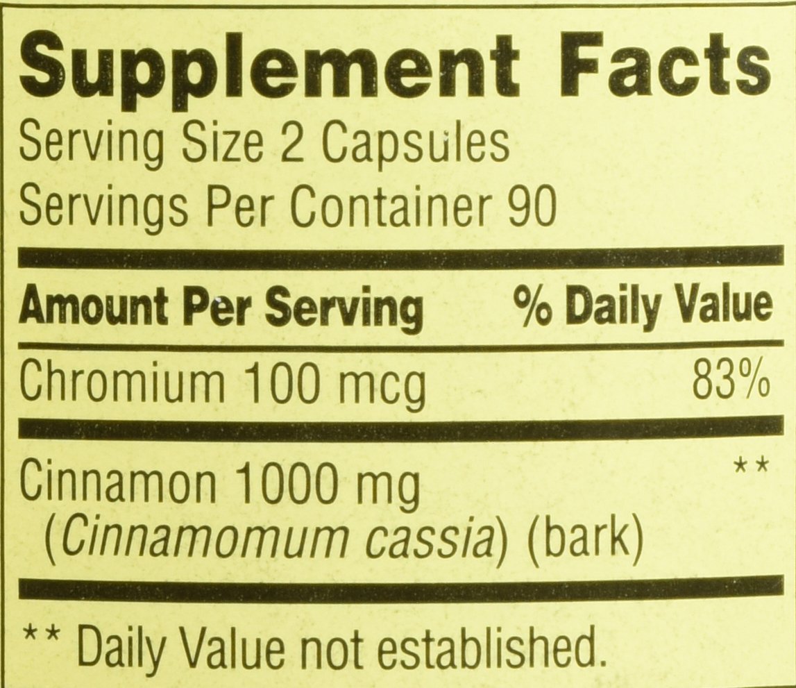 Cinnamon 500mg Plus Chromium 2 Bottles of 180 Capsules Z20720
