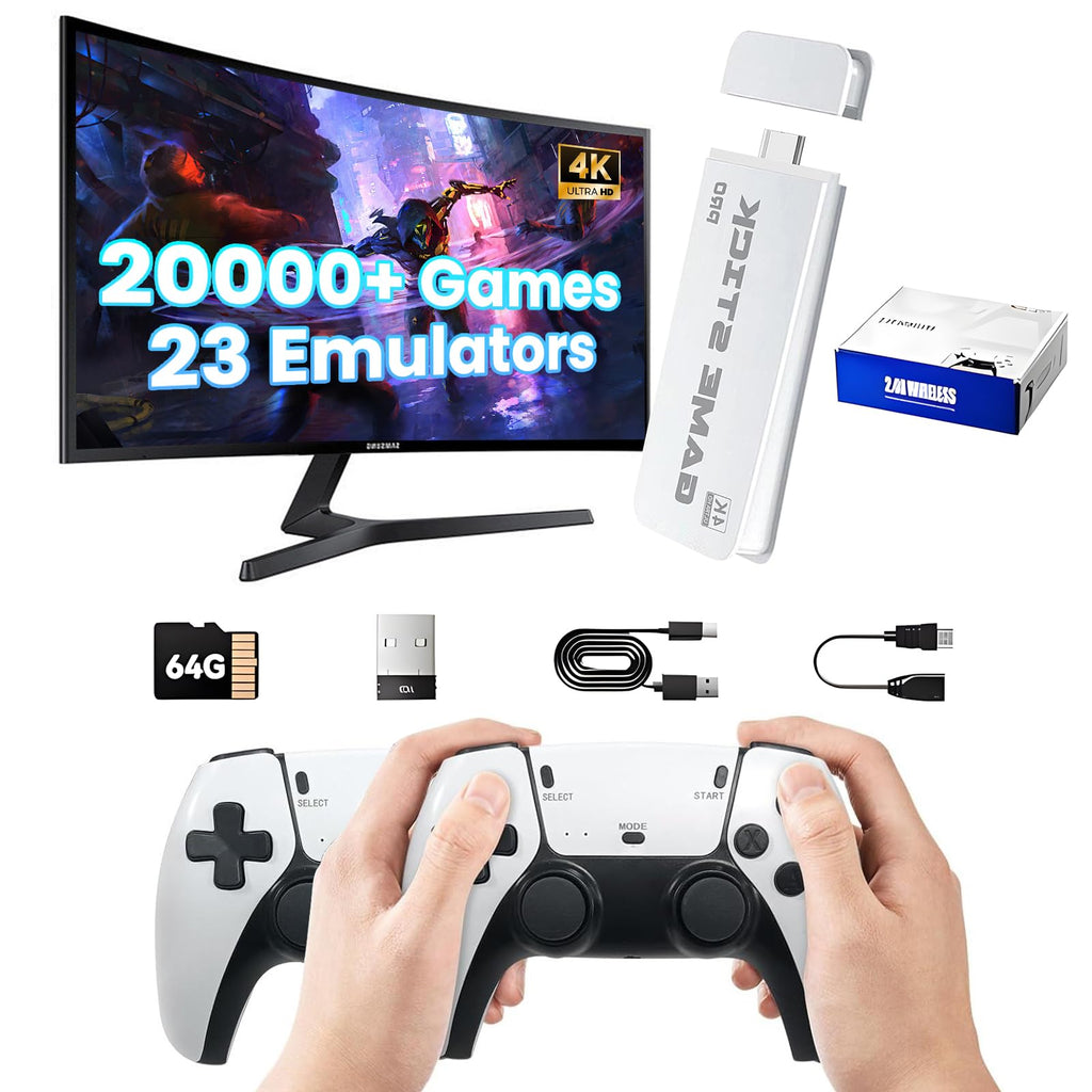 Wireless Plug and Play Retro Game Console with 20000+ Games and Dual 2.4G Wireless Controller B38079