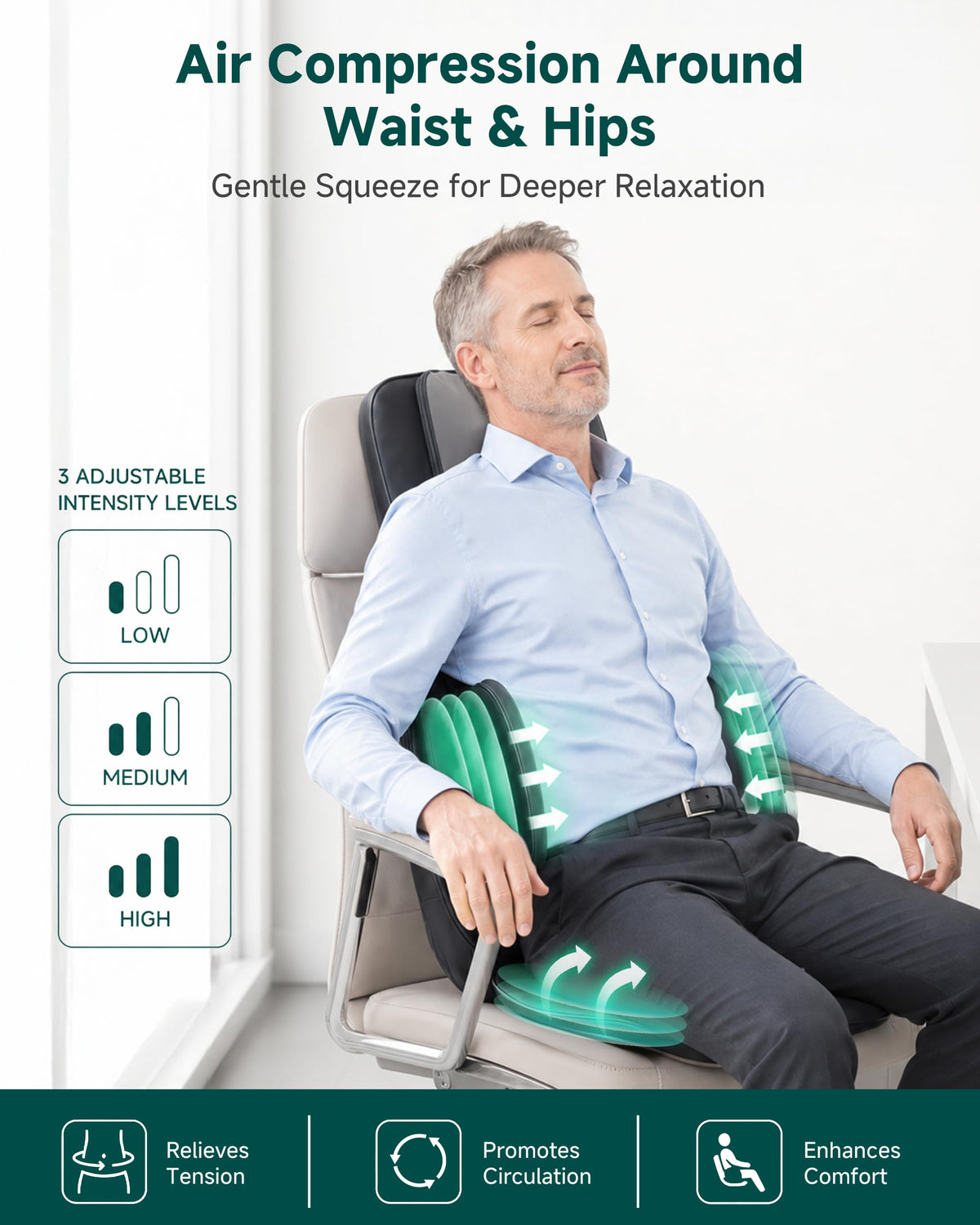 Shiatsu Neck and Back Massager Chair Pad with Heat S616