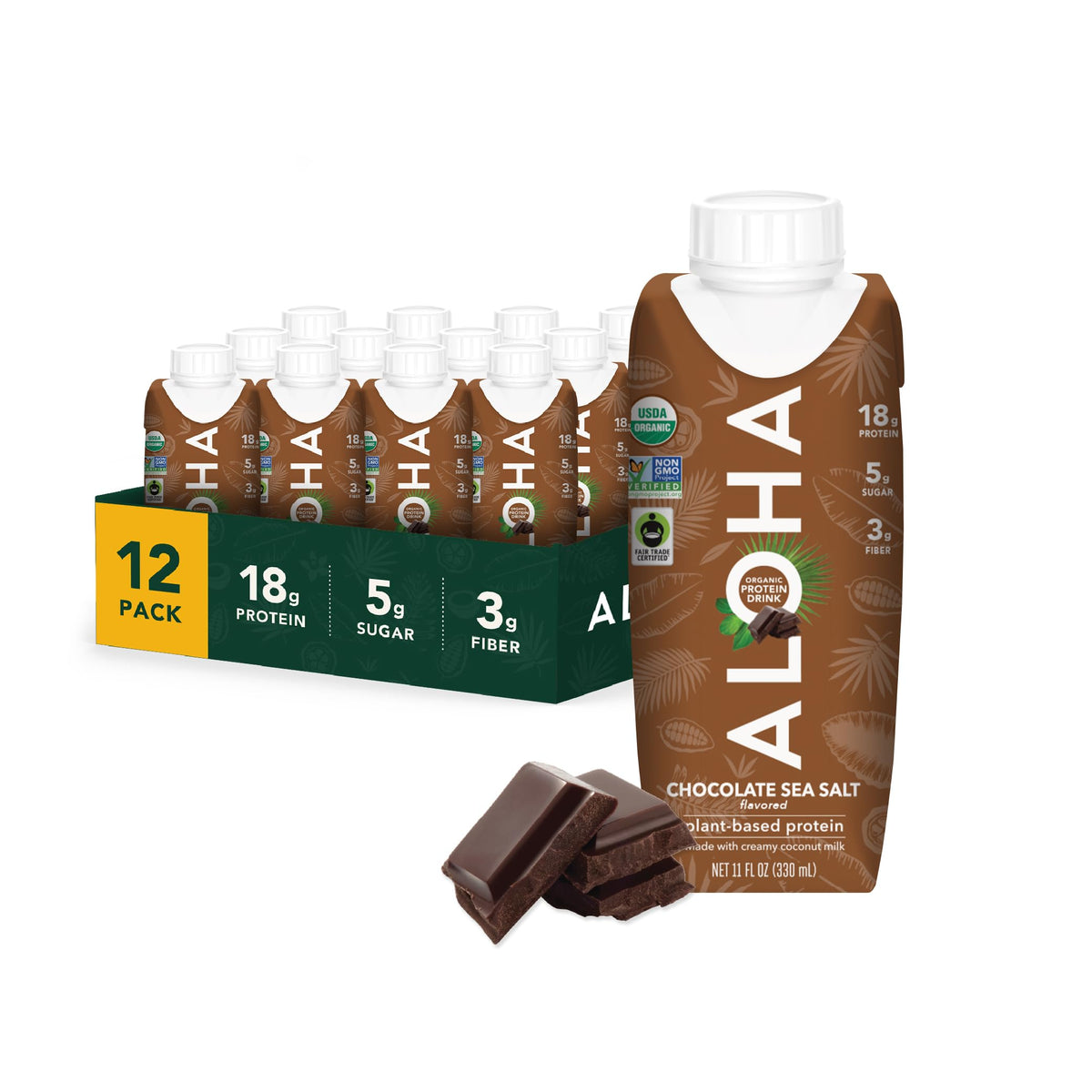 Chocolate Sea Salt Organic Plant Based Protein Drink D400