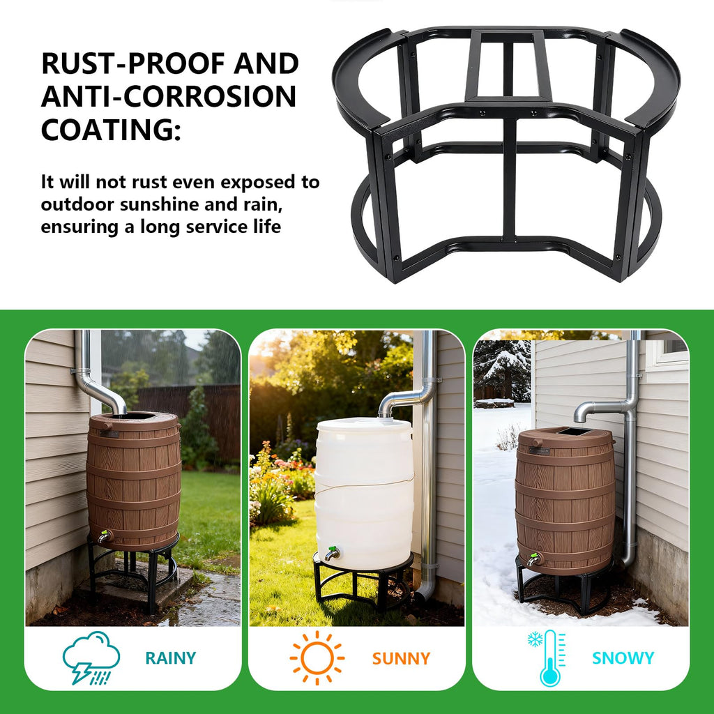 Heavy-Duty Stainless Steel Rain Barrel Stand M55955