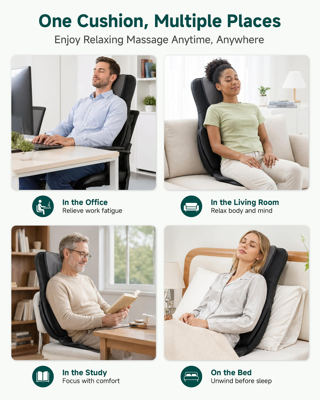 Shiatsu Neck and Back Massager Chair Pad with Heat S616
