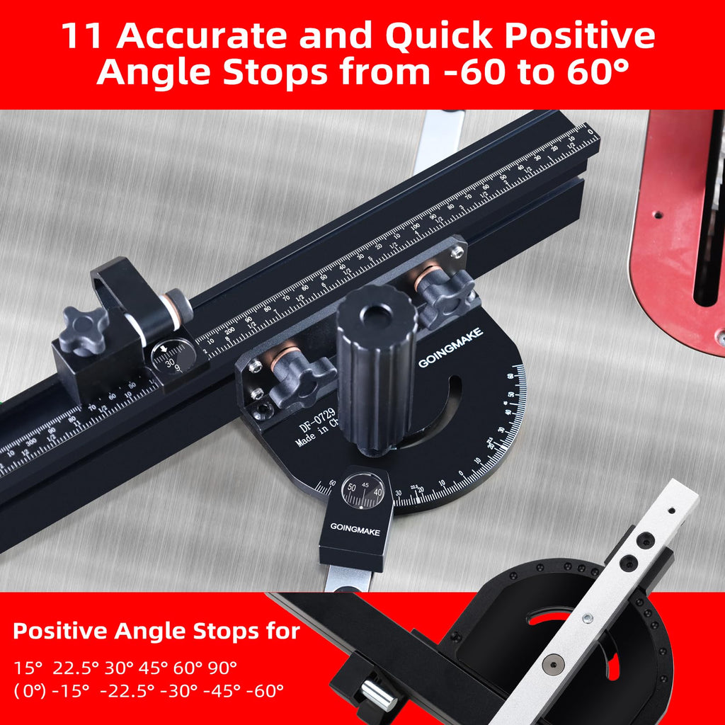 Compact Table Saw Miter Gauge with 14 Inch Fence U317518