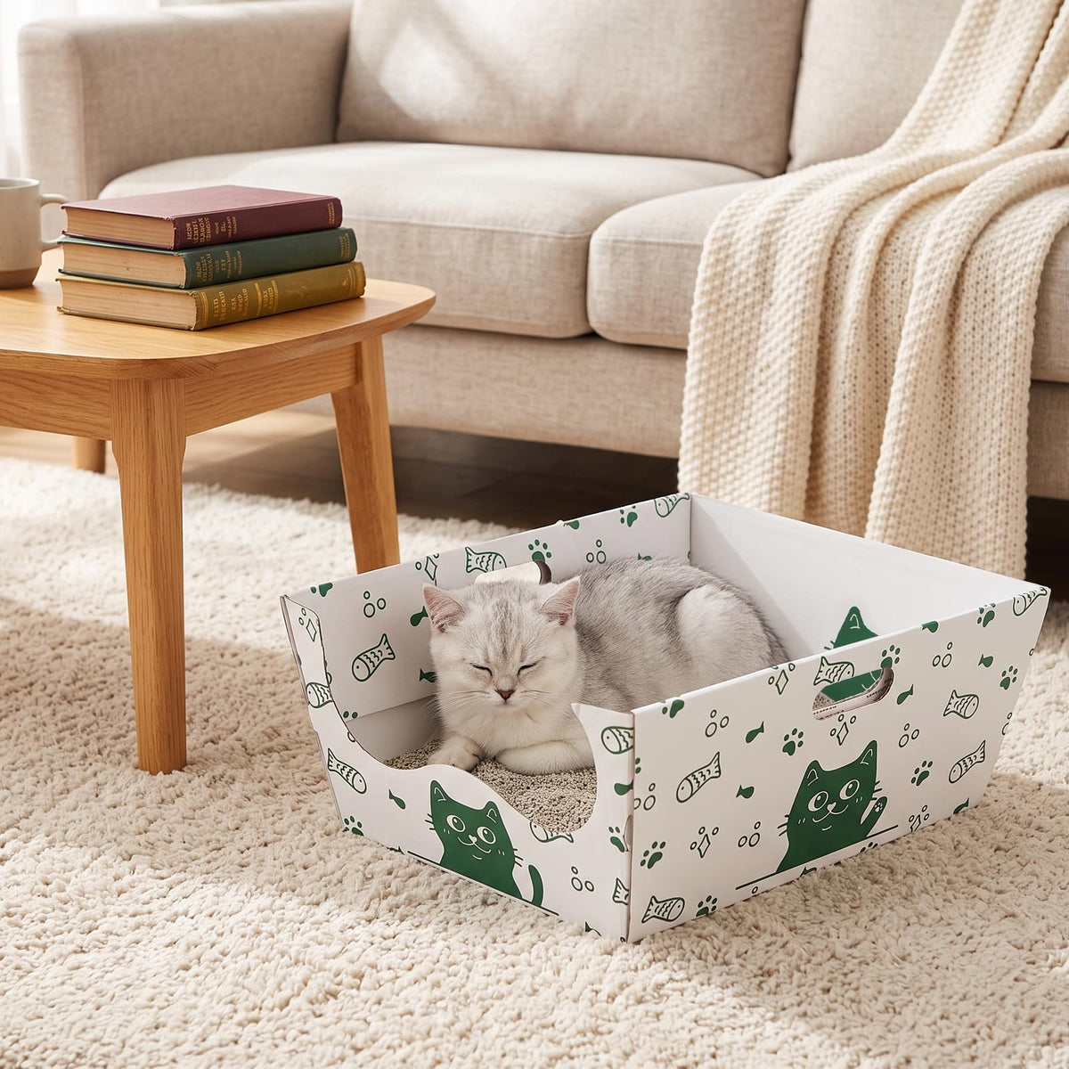 8 Pack Disposable Cat Litter Box with Scoop K411129
