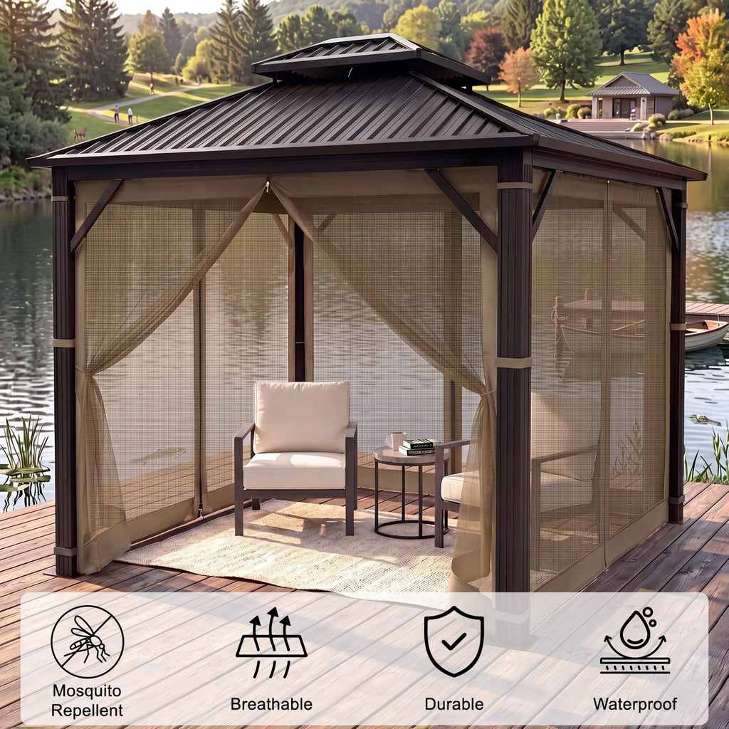 10x12 4-Panel Mosquito Netting Sidewall with Zipper G2883