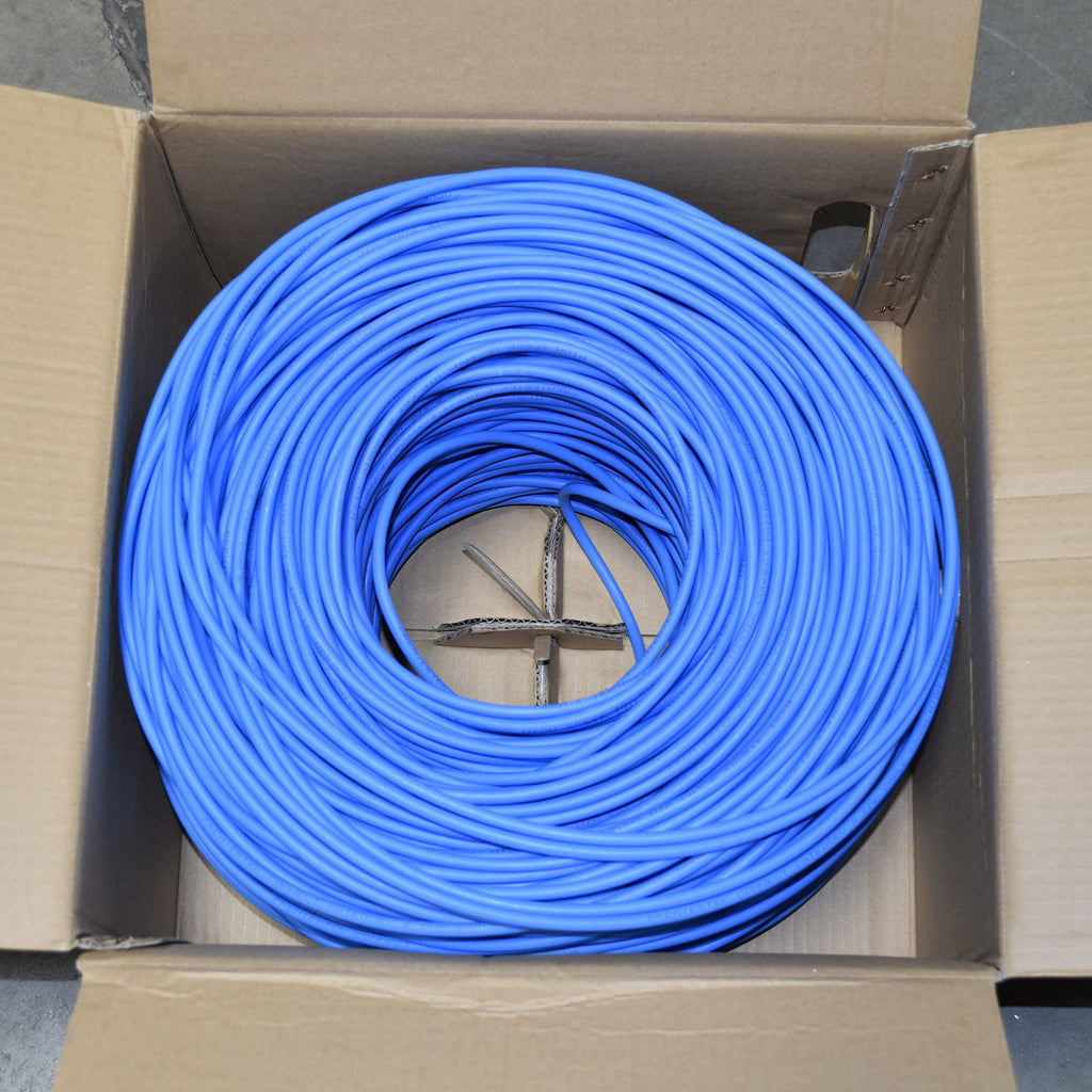 1000Ft Cat6 Plenum 23AWG Solid UTP Network Cable (Blue) A173723