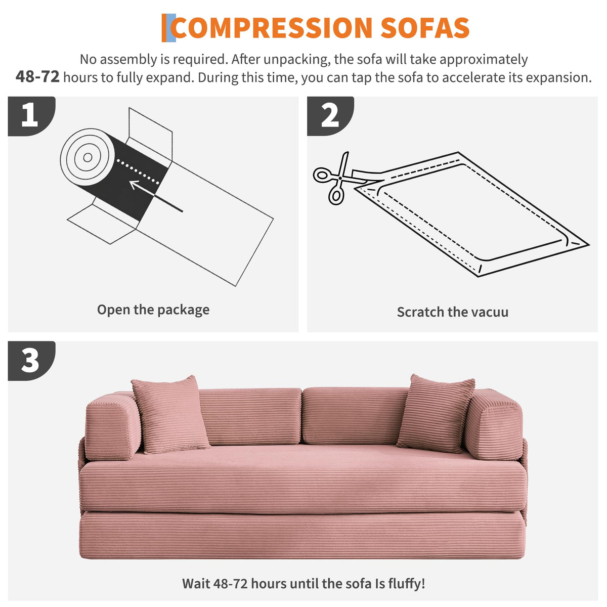 5-in-1 Convertible Sleeper Sofa Bed F109696