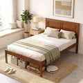 Twin Size Wooden Platform Bed with Headboard D7627
