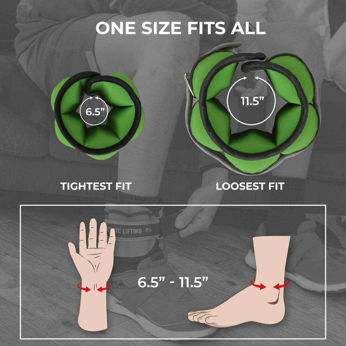 Adjustable 5lb Ankle Weights (1 Pair) N29388