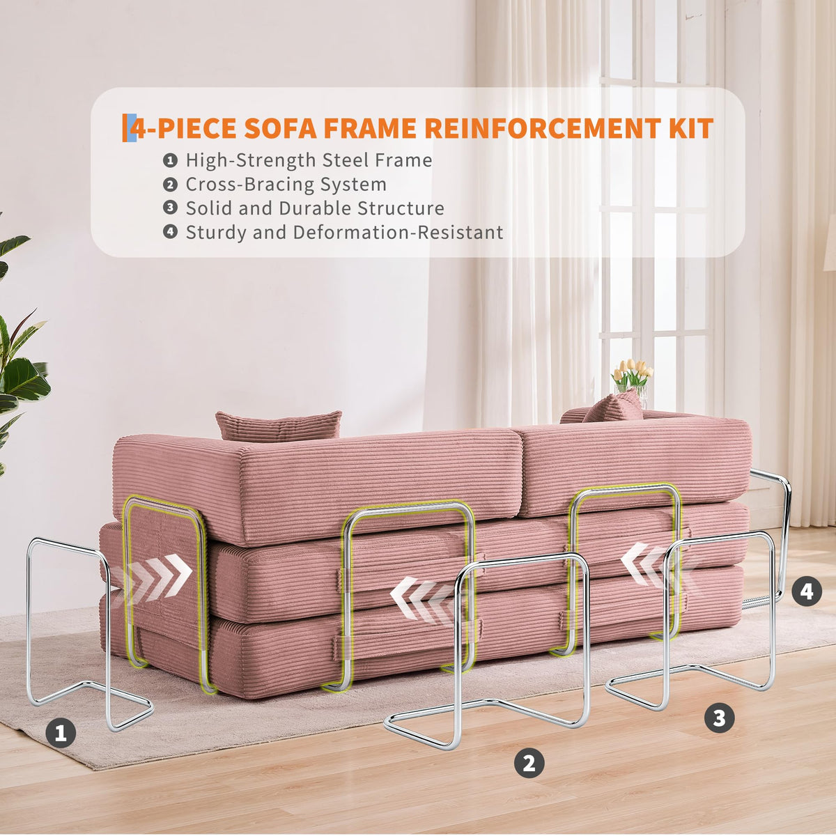 5-in-1 Convertible Sleeper Sofa Bed F109696