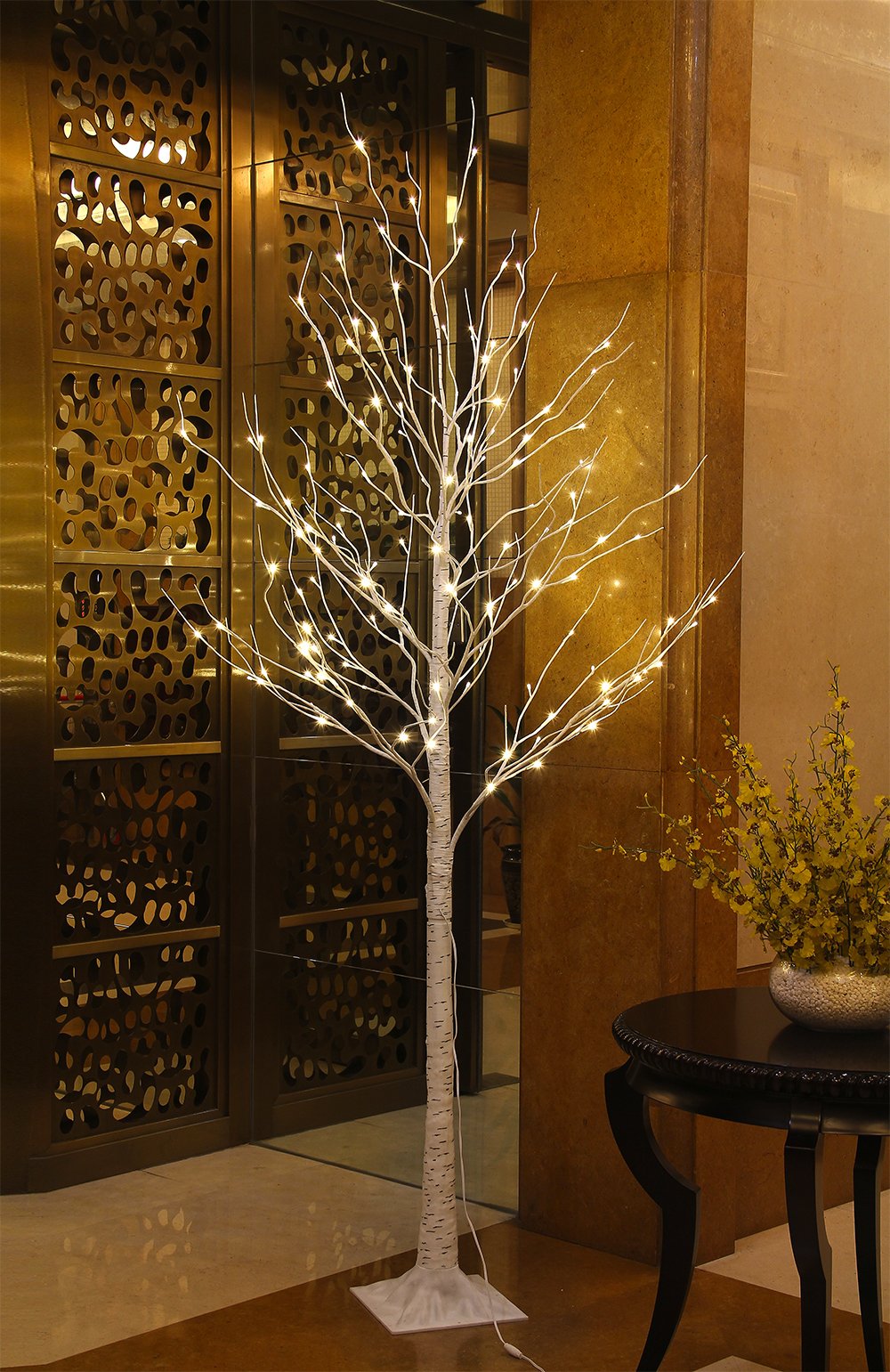 8FT 132 LED Birch Tree Warm White J61315