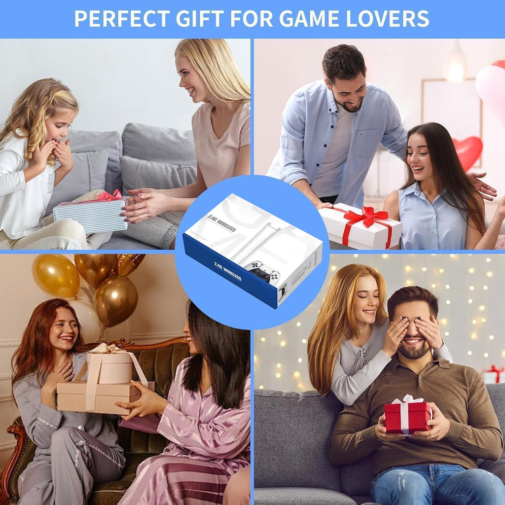 Wireless Plug and Play Retro Game Console with 20000+ Games and Dual 2.4G Wireless Controller B38079