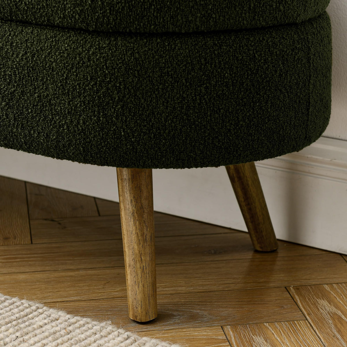 Green Oval Storage Ottoman Bench M7979
