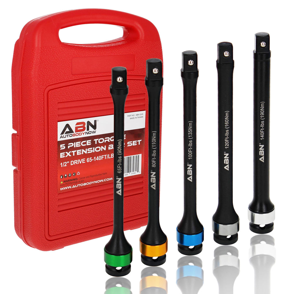 1/2in Drive 8in Long Torque Limiting Socket Extension Bar 5pc Set P3657