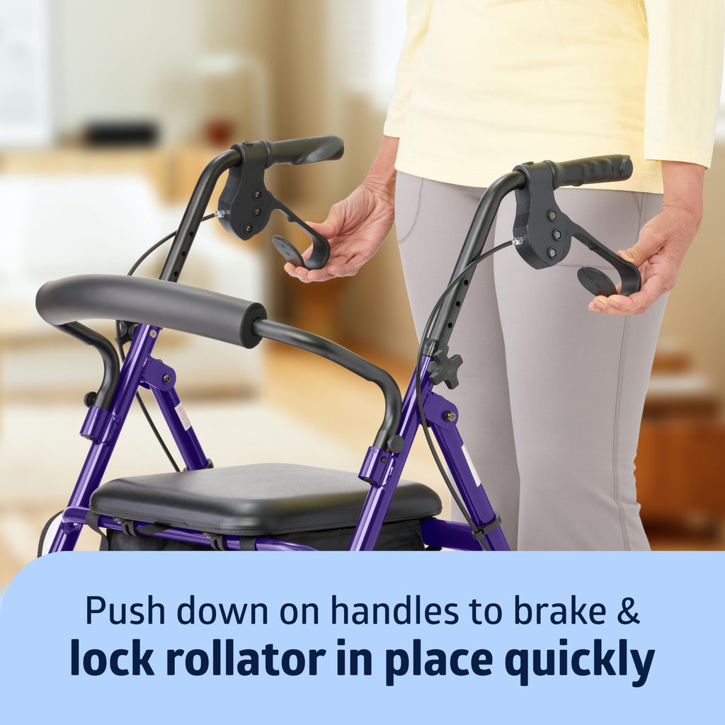 Purple Aluminum Rollator Walker with Seat F42108