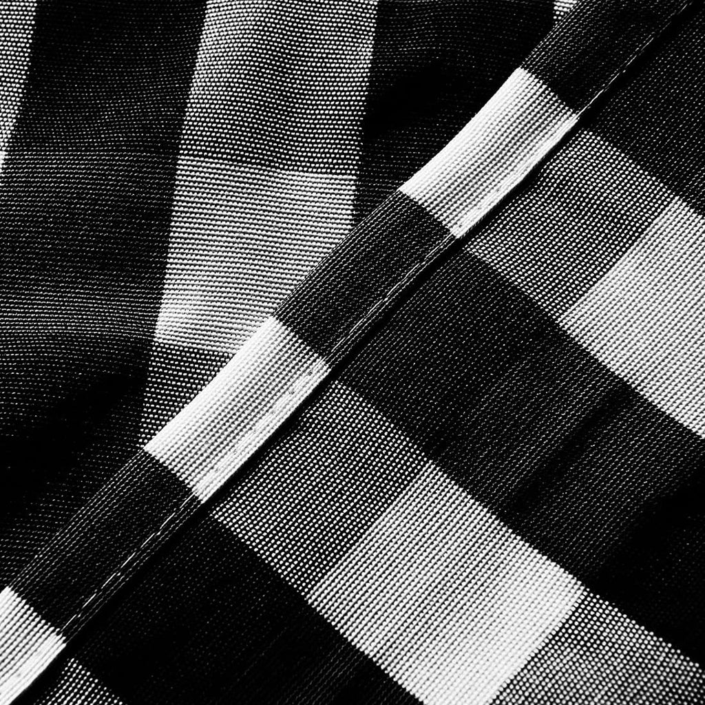 Black and White Buffalo Check Rod Pocket Curtain 25"x40" U921