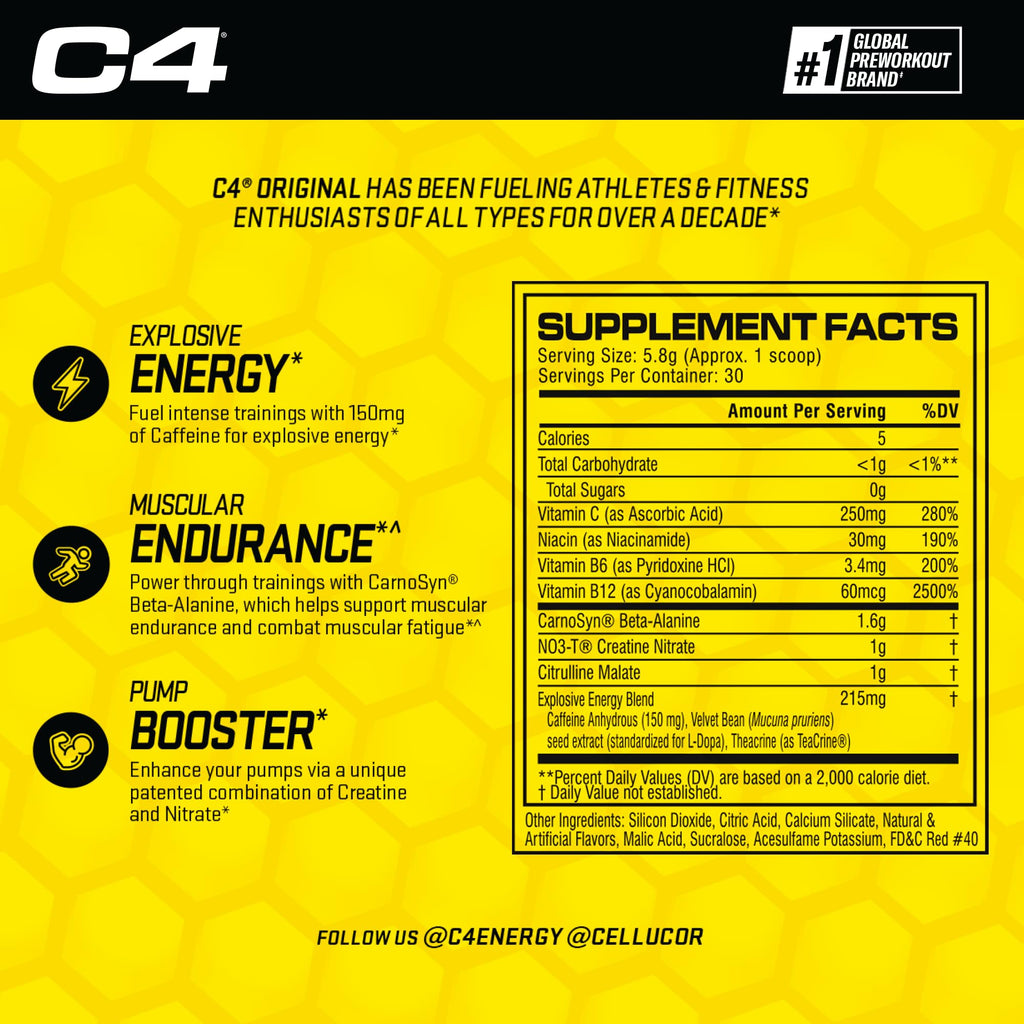 Pre Workout 150mg Caffeine 30 Servings K8642