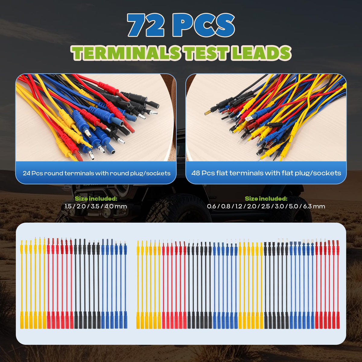 110 Pc Automotive Multimeter Test Leads Kit with Alligator Clips, Banana Plugs & Probes Z691578
