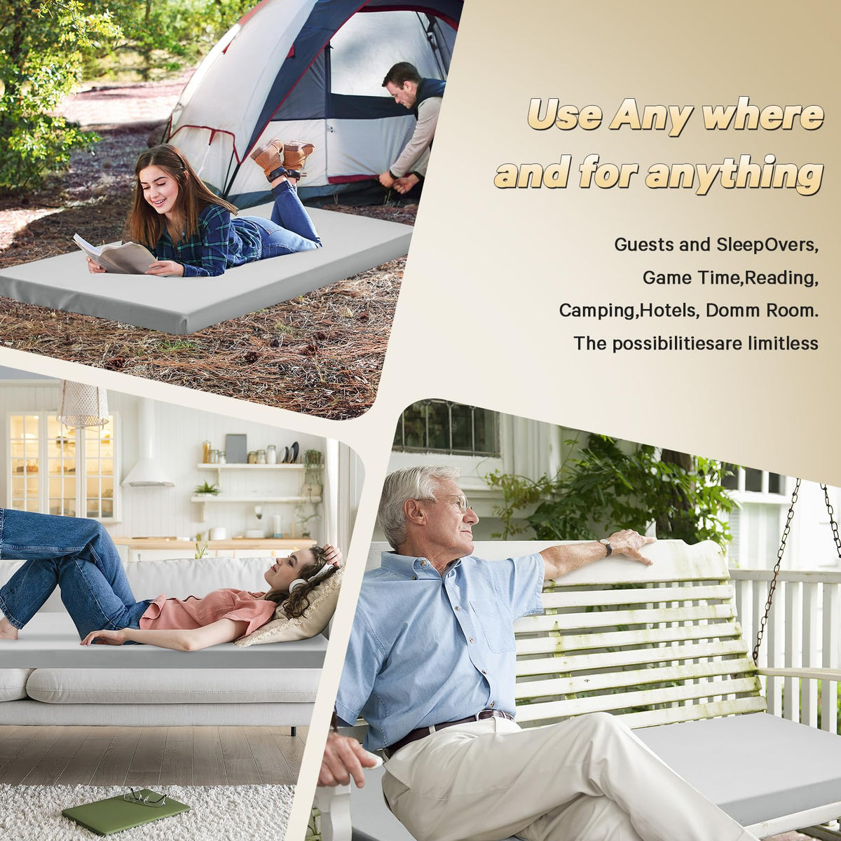 2 Inch Memory Foam Camping Cot Pad J3150