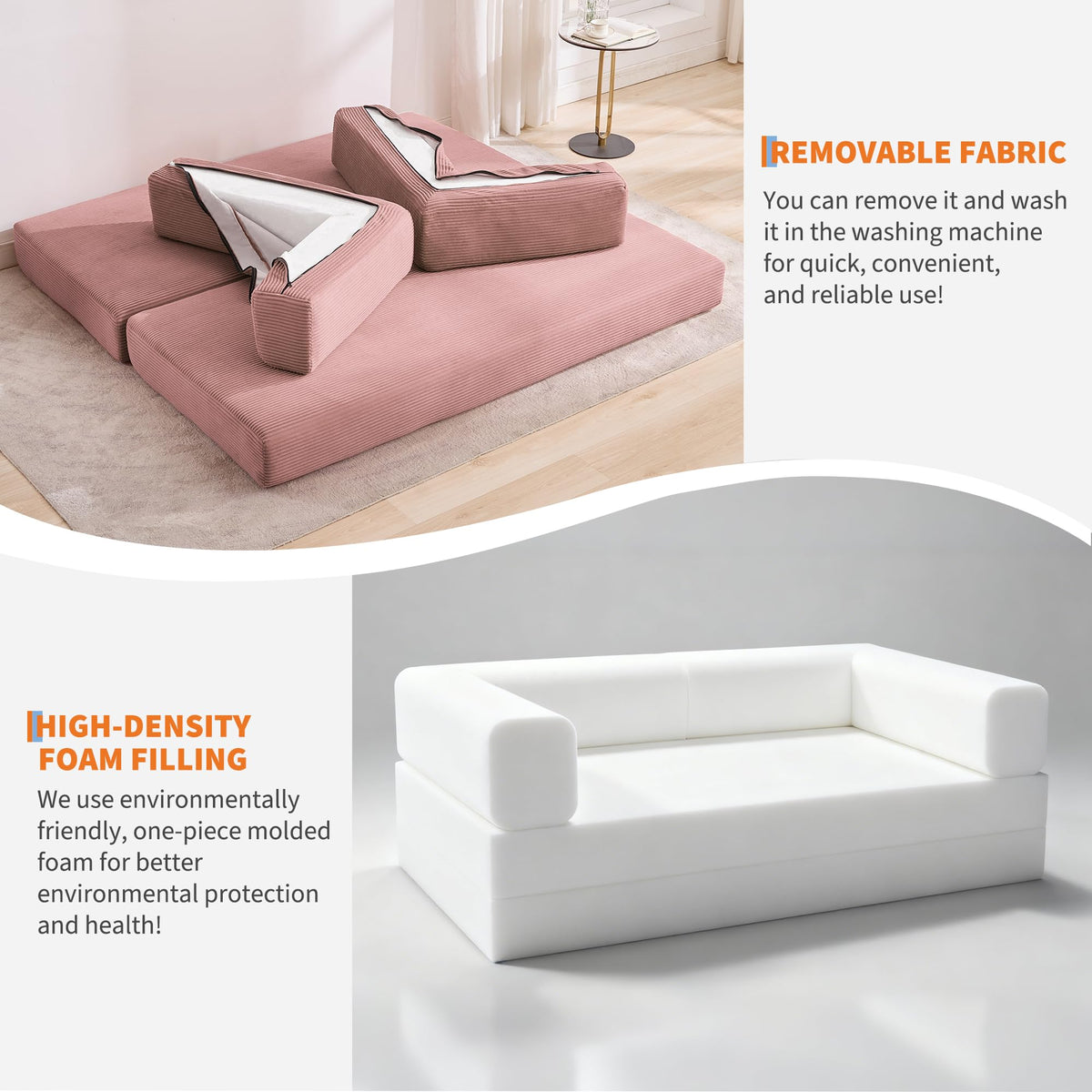 5-in-1 Convertible Sleeper Sofa Bed F109696