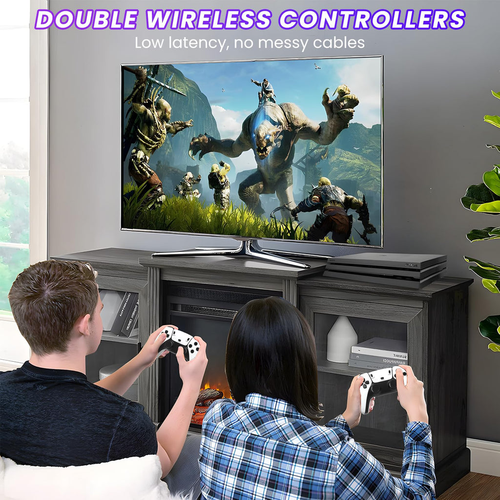 Wireless Plug and Play Retro Game Console with 20000+ Games and Dual 2.4G Wireless Controller B38079