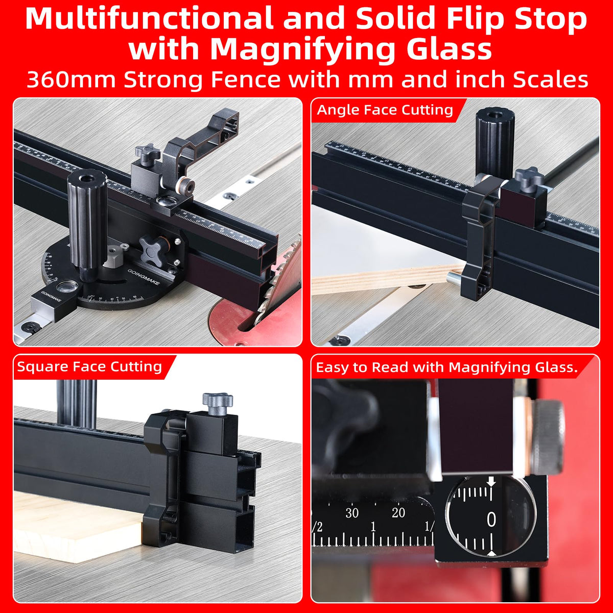Compact Table Saw Miter Gauge with 14 Inch Fence U317518