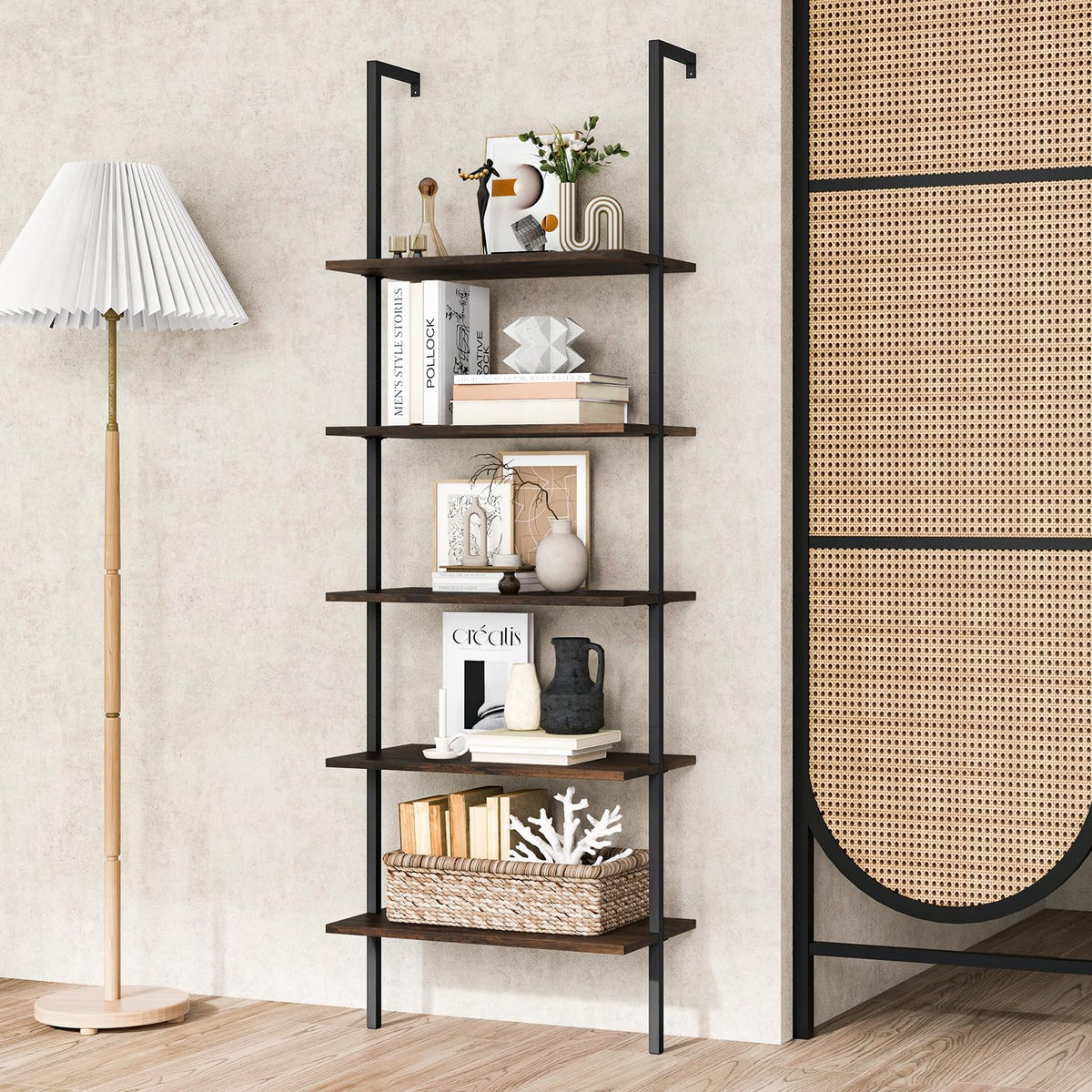 5-Tier Wall Mounted Bookshelf P90664