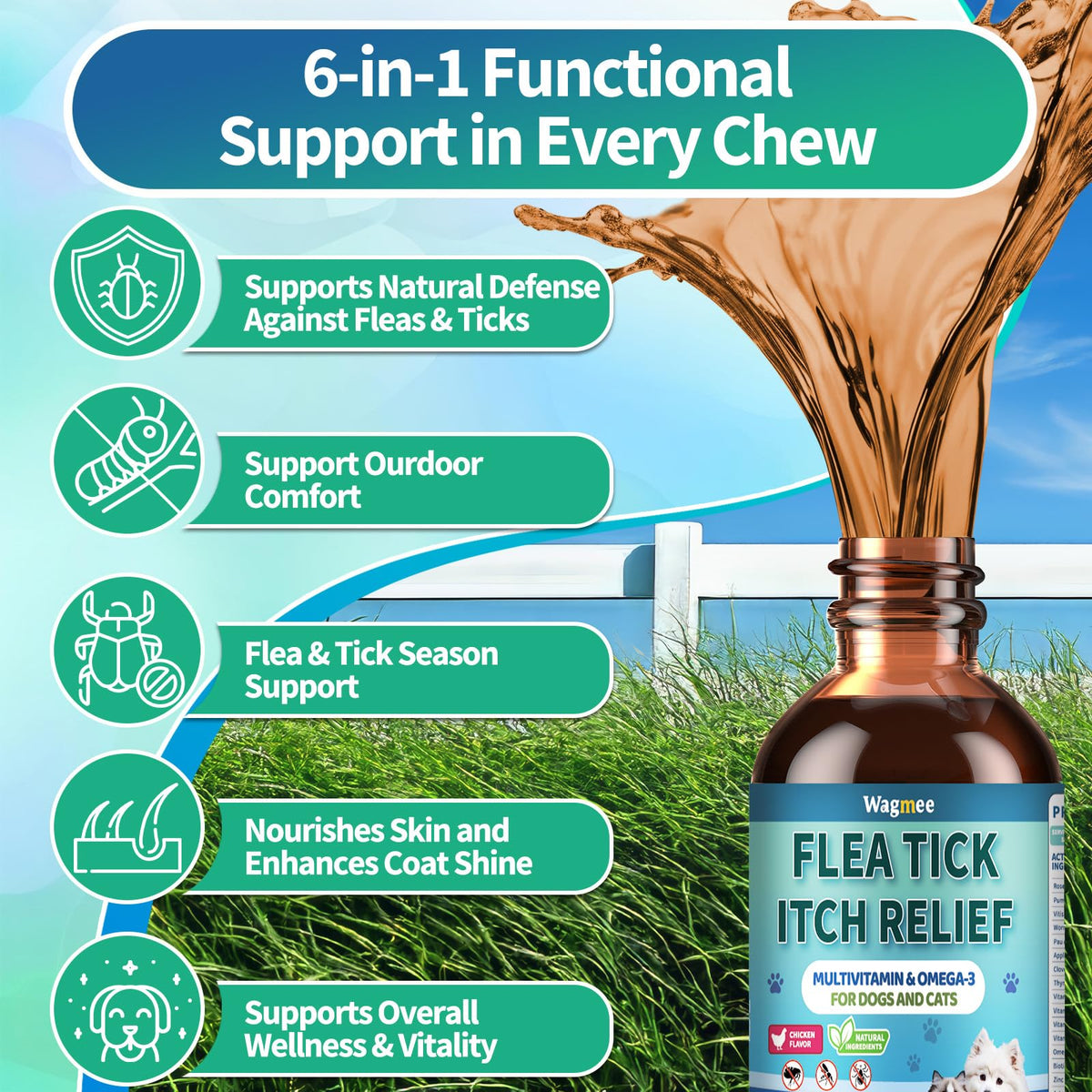 Oral Flea and Tick Prevention Drops 2 fl oz L703363