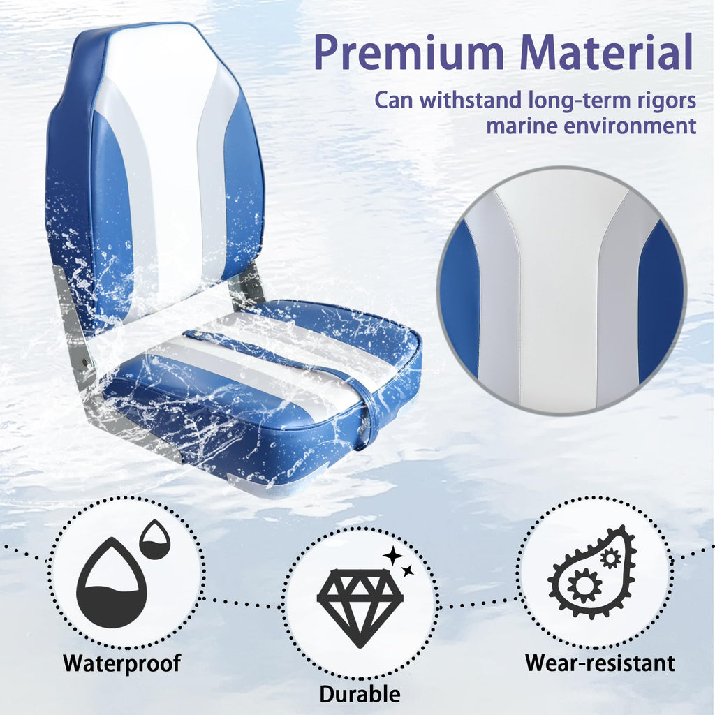 Folding Boat Seat 2 Pack White/Black F7626