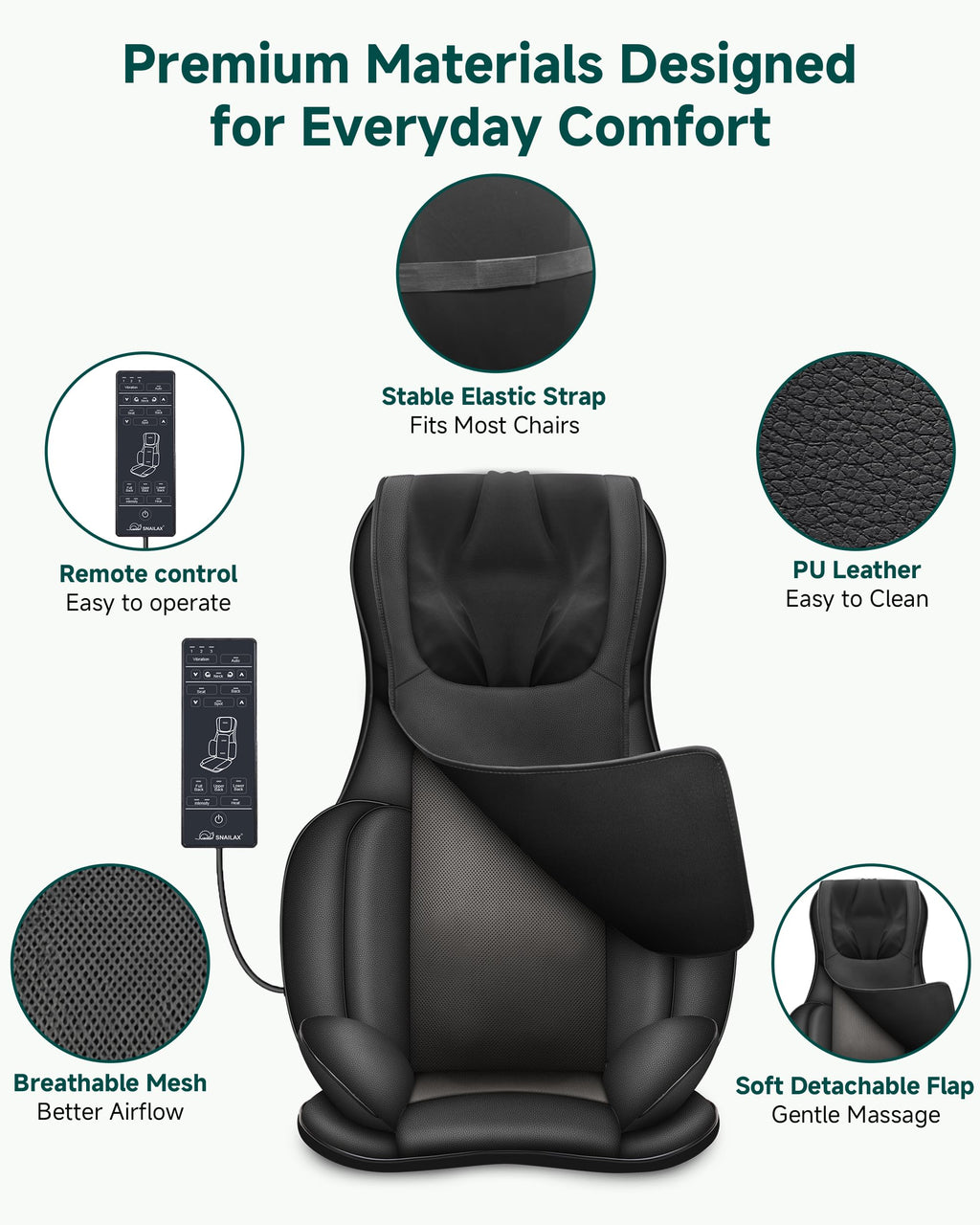 Shiatsu Neck and Back Massager Chair Pad with Heat S616