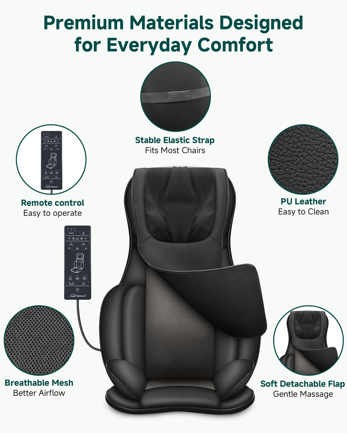 Shiatsu Neck and Back Massager Chair Pad with Heat S616