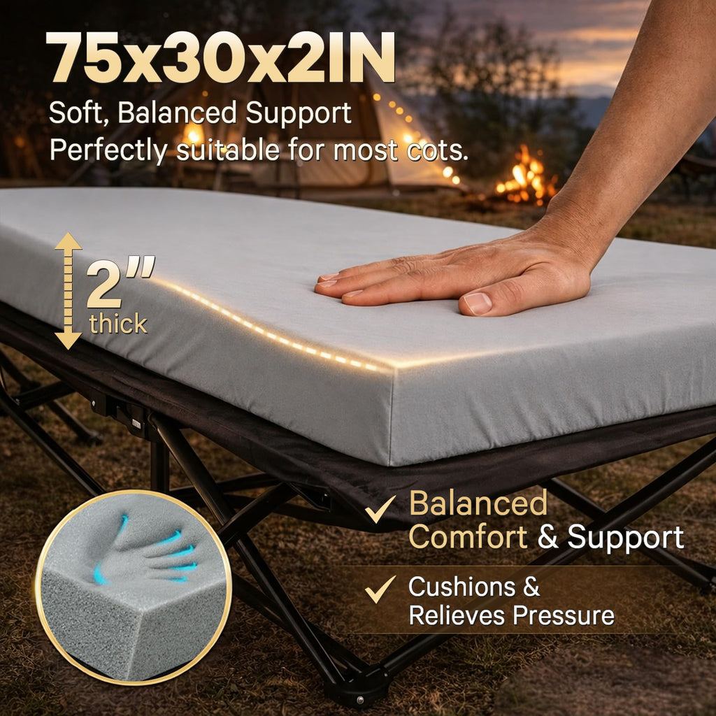 2 Inch Memory Foam Camping Cot Pad J3150