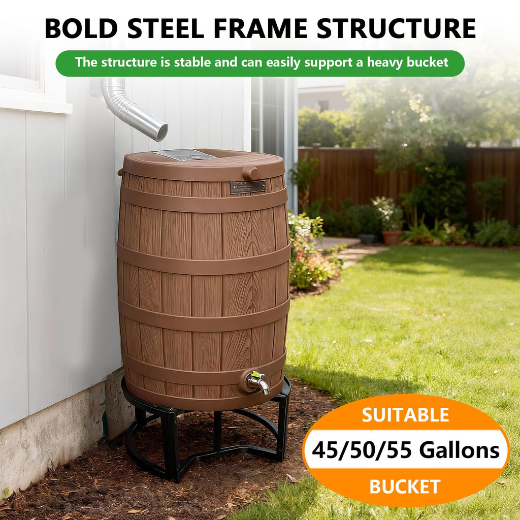 Heavy-Duty Stainless Steel Rain Barrel Stand M55955