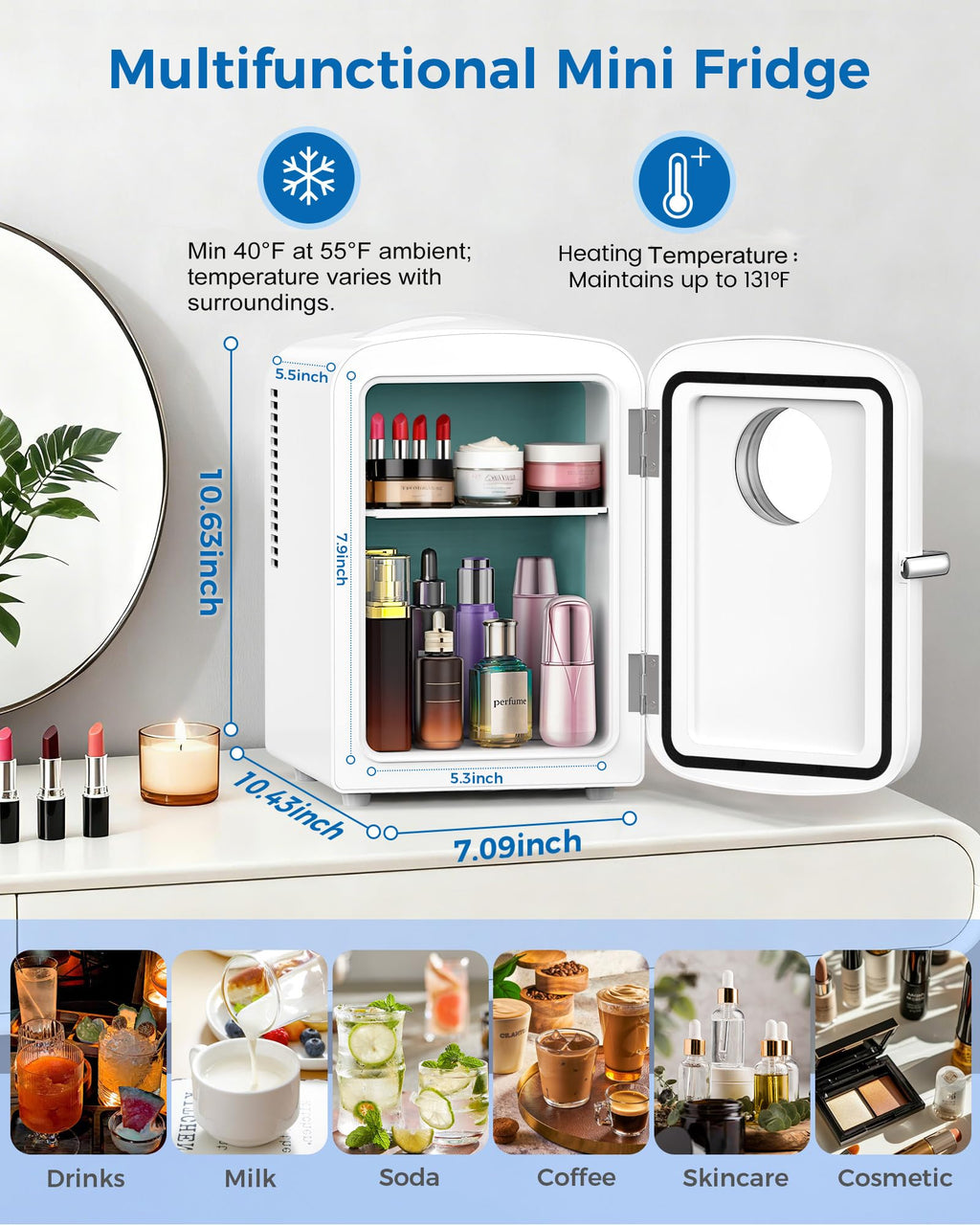 White Mini Fridge D360