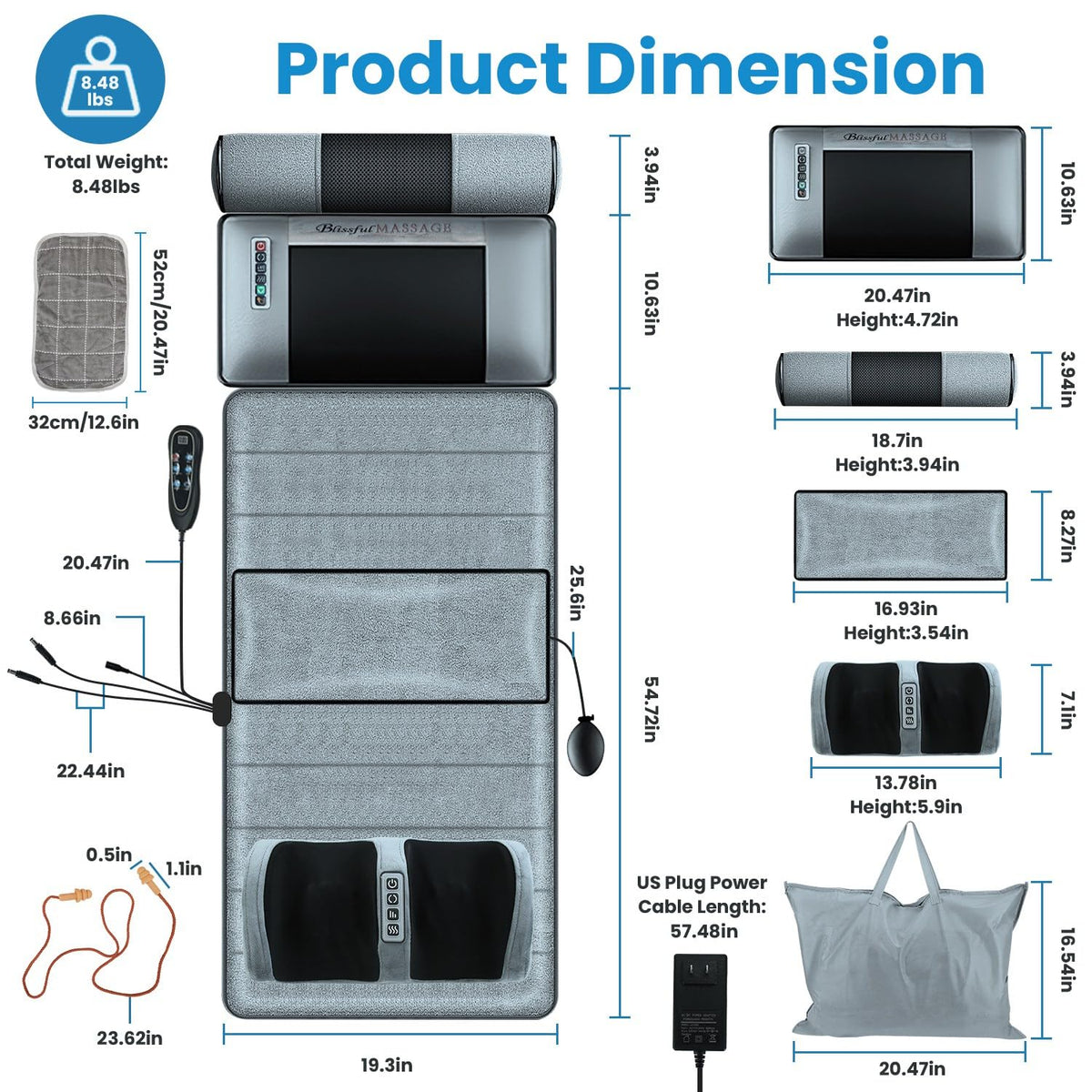 Full Body Massage Mat with Heat U59189